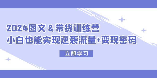 （12137期）2024 图文+带货训练营，小白也能实现逆袭流量+变现密码-钞能力网全创
