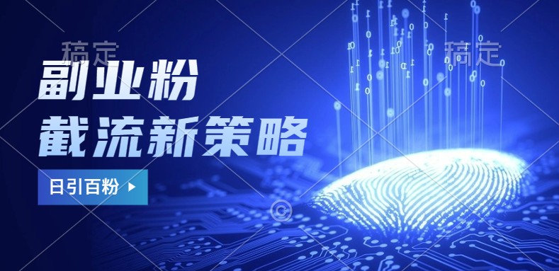 副业粉截流玩法与更新，不废号， 不封号。日引100+-钞能力网全创