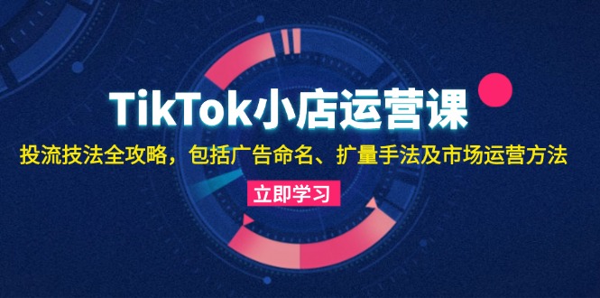 （13063期）TikTok小店运营课：投流技法全攻略，包括广告命名 扩量手法及市场运营方法-钞能力网全创