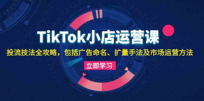 TikTok小店运营课：投流技法全攻略，包括广告命名 扩量手法及市场运营方法-钞能力网全创