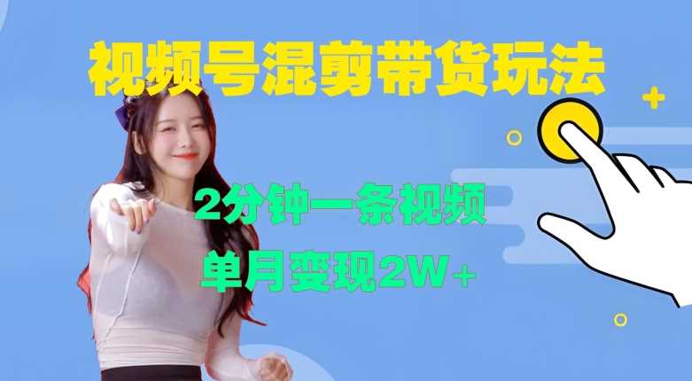 视频号混剪玩法，2分钟一条视频，单月变现2W+【揭秘】-钞能力网全创