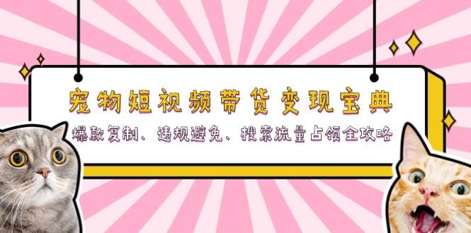 宠物短视频带货变现宝典：爆款复制、违规避免、搜索流量占领全攻略-钞能力网全创