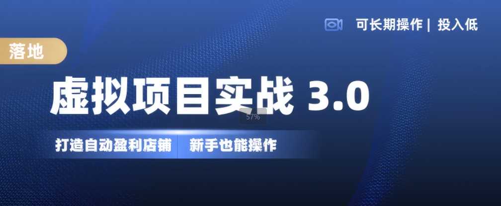 虚拟项目实战3.0，打造自动盈利店铺，可长期操作投入低，新手也能操作-钞能力网全创