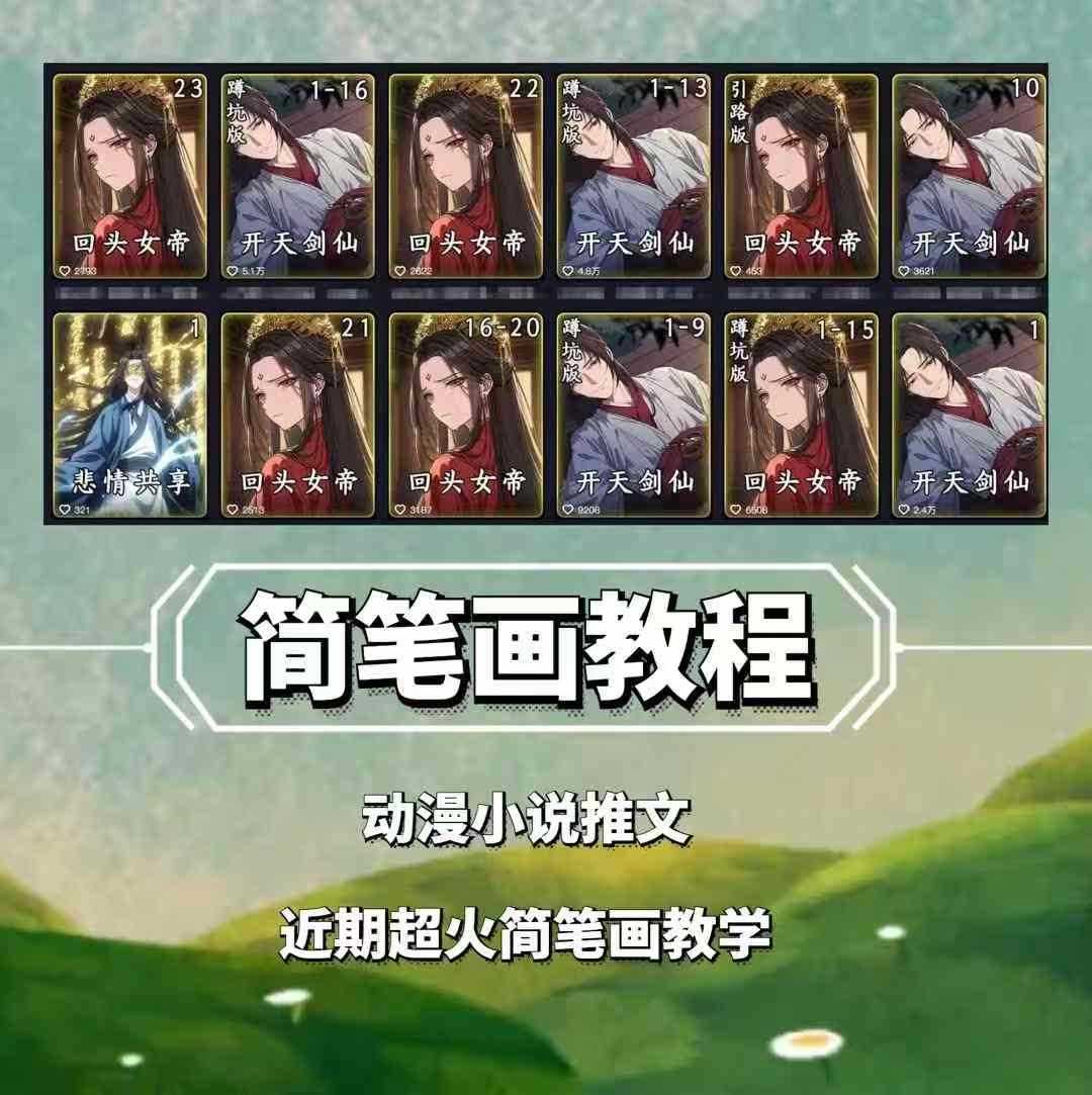 兜兜简笔画教学，小说推文动漫玩法，可做伙伴计划、分成计划、接广告等-钞能力网全创