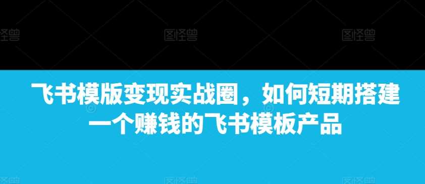 飞书模版变现实战圈，如何短期搭建一个赚钱的飞书模板产品-钞能力网全创