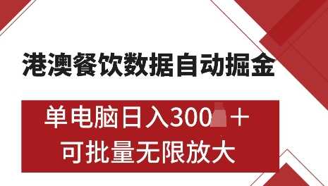 港澳数据全自动掘金，单电脑日入5张，可矩阵批量无限操作【揭秘】-钞能力网全创