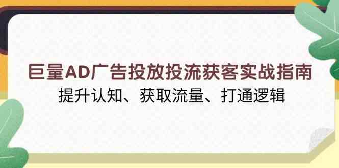 巨量AD广告投放投流获客实战指南，提升认知、获取流量、打通逻辑-钞能力网全创