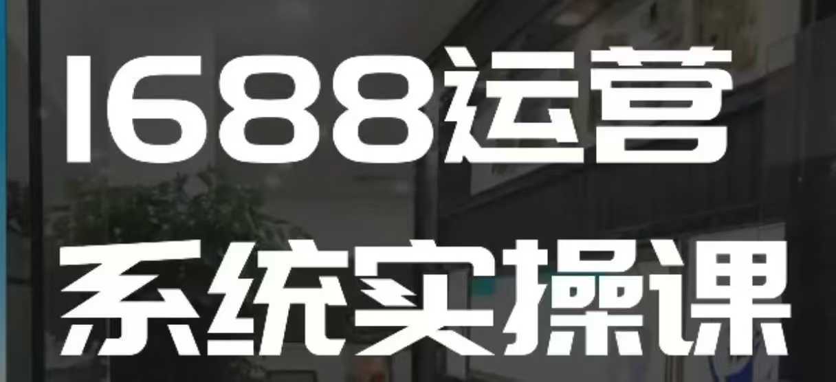 1688高阶运营系统实操课，快速掌握1688店铺运营的核心玩法-钞能力网全创
