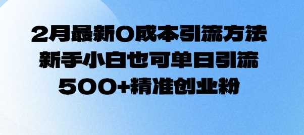 最新0成本引流方法，新手小白也可单日引流500+精准创业粉-钞能力网全创