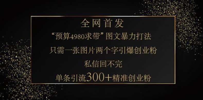 小红书神奇图片引流法，只需一张图，就能单条笔记凭借此方法，轻松引流 300 + 精准创业粉-钞能力网全创