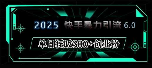 2025年快手6.0保姆级教程震撼来袭，单日狂吸300+精准创业粉-钞能力网全创