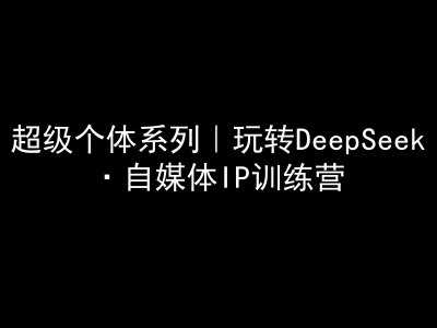 超级个体系列，玩转DeepSeek·自媒体IP训练营，deepseek教程-钞能力网全创