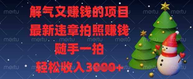 解气又挣钱的项目，最新违章拍照挣钱，随手一拍，轻松收入数张【揭秘】-钞能力网全创
