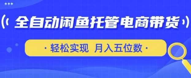 全自动闲鱼托管式电商带货，只需一部安卓手机和一个闲鱼号，轻松实现月入五位数【揭秘】-钞能力网全创