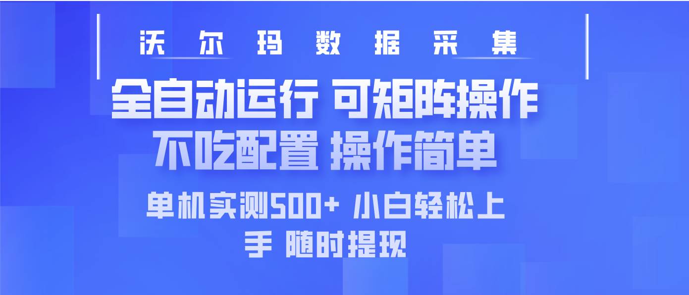 最新沃尔玛平台采集 全自动运行 可矩阵单机实测500+ 操作简单-钞能力网全创
