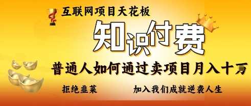 互联网项目天花板，知付付费项目，普通人如何通过卖项目月入十个，拒绝韭菜【揭秘】-钞能力网全创
