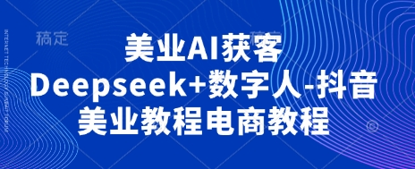 美业AI获客Deepseek+数字人-抖音美业教程电商教程-钞能力网全创