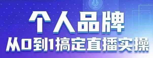 个人品牌：从0到1搞定直播实操，用直播为你的个人品牌赋能，六大实操板块，放大个人影响力-钞能力网全创