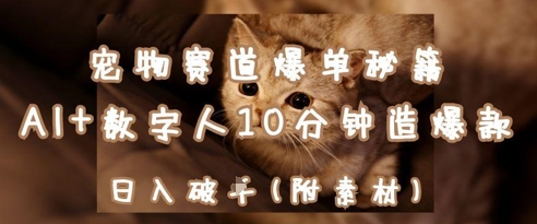 宠物赛道爆单秘籍：AI+数字人10分钟造爆款，日入1k-钞能力网全创