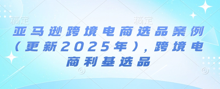 亚马逊跨境电商选品案例(更新2025年4月)，跨境电商利基选品-钞能力网全创