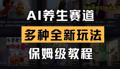AI养生赛道，多种全新玩法，保姆级教程拆解-钞能力网全创