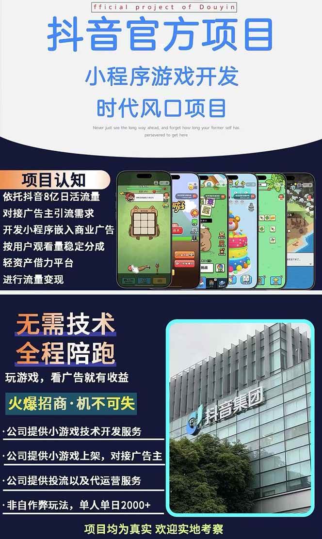 图片[2]-2025最热抖音官方项目 Ai时代风口项目小程序游戏开发 实测单个游戏日收…-钞能力网全创