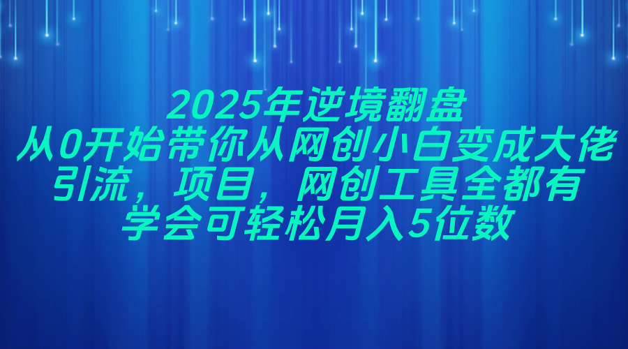 2025年逆境翻盘，从0开始带你从网创小白变成大佬，引流，项目，网创工…-钞能力网全创