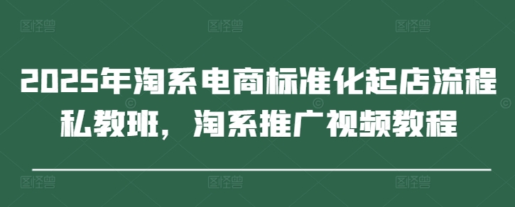 2025年淘系电商标准化起店流程私教班，淘系推广视频教程-钞能力网全创