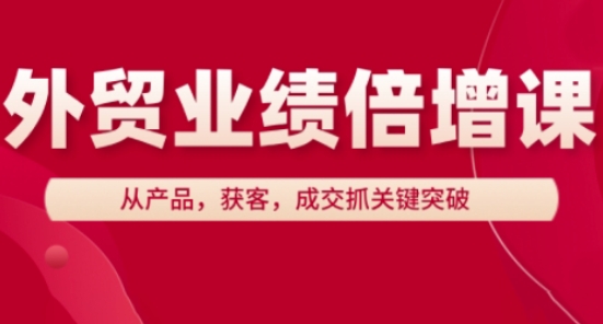 外贸业绩倍增课，从产品，获客，成交抓关键突破-钞能力网全创