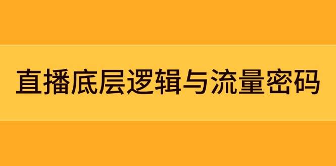 直播底层逻辑与流量密码：定位模型+案例拆解，急速流承接与数据优化全攻略-钞能力网全创