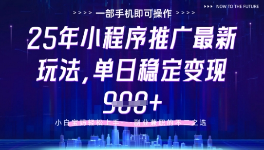 25年小程序挂G推广掘金最新玩法，一部手机即可操作，保底日入9张+【揭秘】-钞能力网全创
