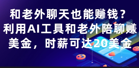 和老外聊天也能挣钱？利用AI工具和老外陪聊挣美金，时薪可达20刀-钞能力网全创