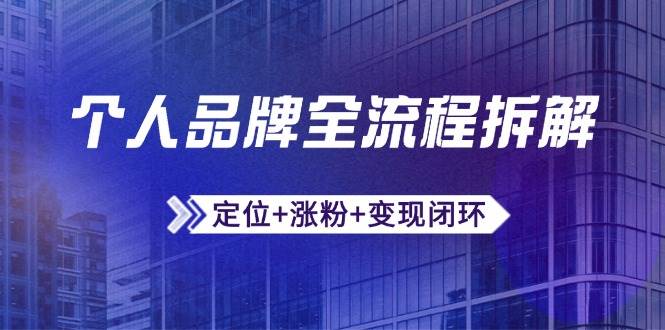（14799期）个人品牌全流程拆解：定位+涨粉+变现闭环，微信生态运营与资源整合-钞能力网全创
