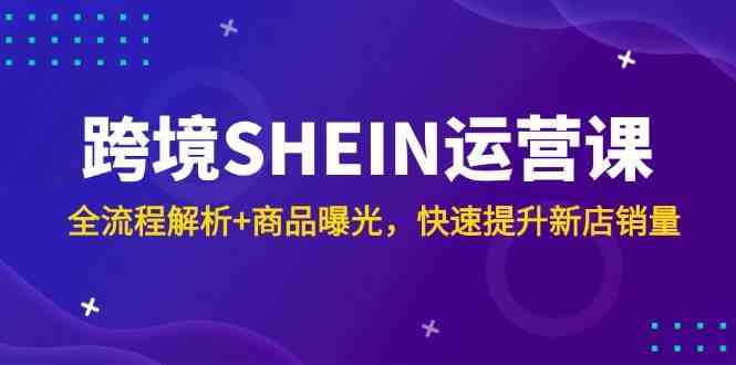 跨境SHEIN运营课，全流程解析+商品曝光，快速提升新店销量-钞能力网全创