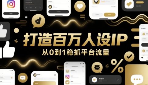 打造百万人设IP，从0到1稳抓平台流量-钞能力网全创