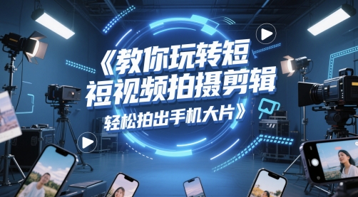 教你玩转短视频拍摄剪辑，轻松拍出手机大片-钞能力网全创