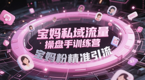 宝妈私域流量操盘手训练营，宝妈粉精准引流-钞能力网全创