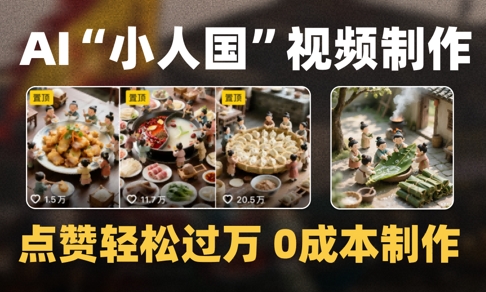 爆款1000W+播放微缩景观迷你小人国AI视频0成本制作全流程教学-钞能力网全创