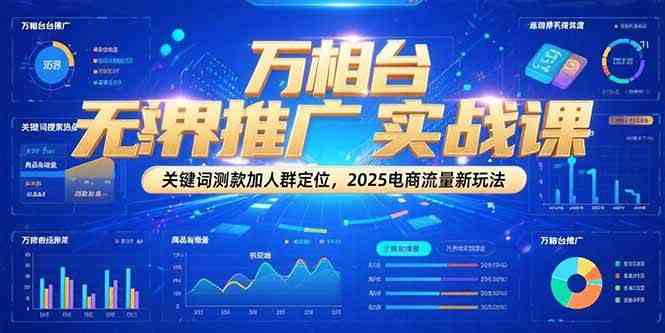 万相台无界推广实战课，关键词测款加人群定位，2025电商流量新玩法-钞能力网全创
