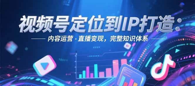 视频号定位到IP打造：账号搭建-内容运营-直播变现，完整知识体系-钞能力网全创