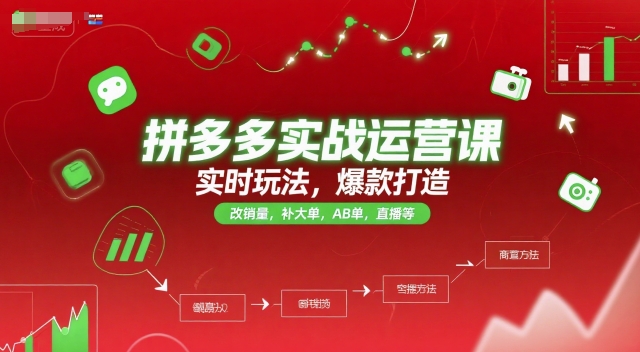 拼多多实战运营课，实时玩法，爆款打造，改销量，补大单，AB单，直播等（更新2025月）-钞能力网全创