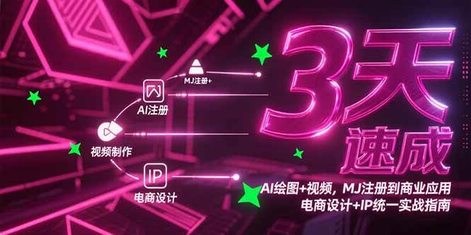 （15245期）3天速成AI绘图+视频，MJ注册到商业应用，电商设计+IP统一实战指南-钞能力网全创