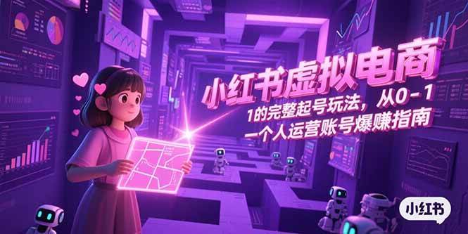 小红书虚拟电商，从0-1的完整起号玩法，一个人运营账号爆赚指南-钞能力网全创