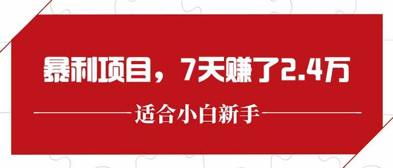 （15228期）最新暴利项目，每单收益轻松在300以上，7天赚了2.4万-钞能力网全创