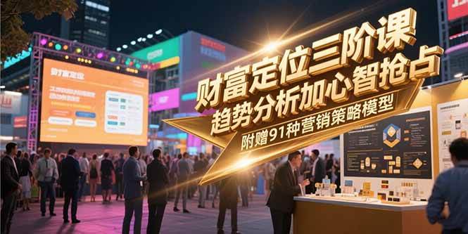 （15219期）财富定位三阶课，趋势分析加心智抢占，附赠91种营销策略模型-钞能力网全创