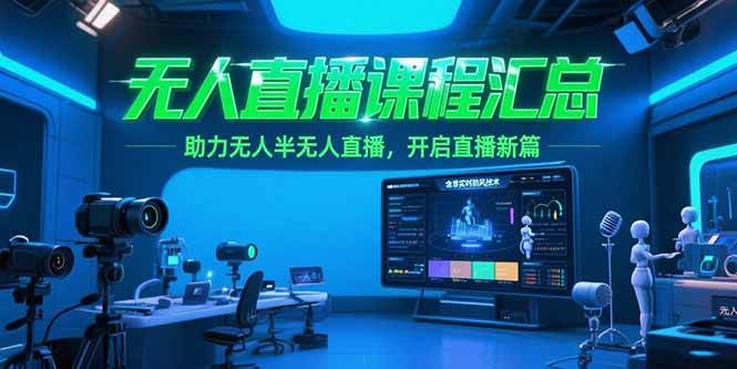 （15218期）无人直播课程汇总，含非实时防风技术，助力无人半无人直播，开启直播新篇-钞能力网全创