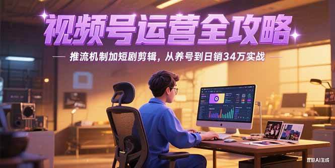 （15217期）2025视频号运营全攻略，推流机制加短剧剪辑，从养号到日销34万实战-钞能力网全创