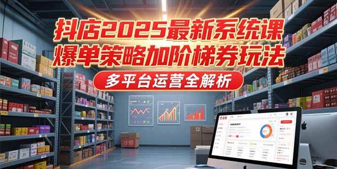 （15214期）抖店2025最新系统课，爆单策略加阶梯券玩法，多平台运营全解析-钞能力网全创