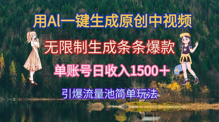 （15210期）用Al一键生成原创中视频，无限制生成条条爆款，单账号日收入1500＋引爆…-钞能力网全创