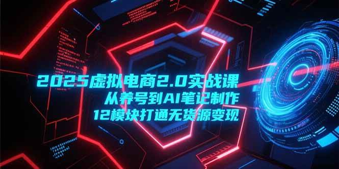 （15206期）2025虚拟电商2.0实战课，从养号到AI笔记制作，12模块打通无货源变现-钞能力网全创
